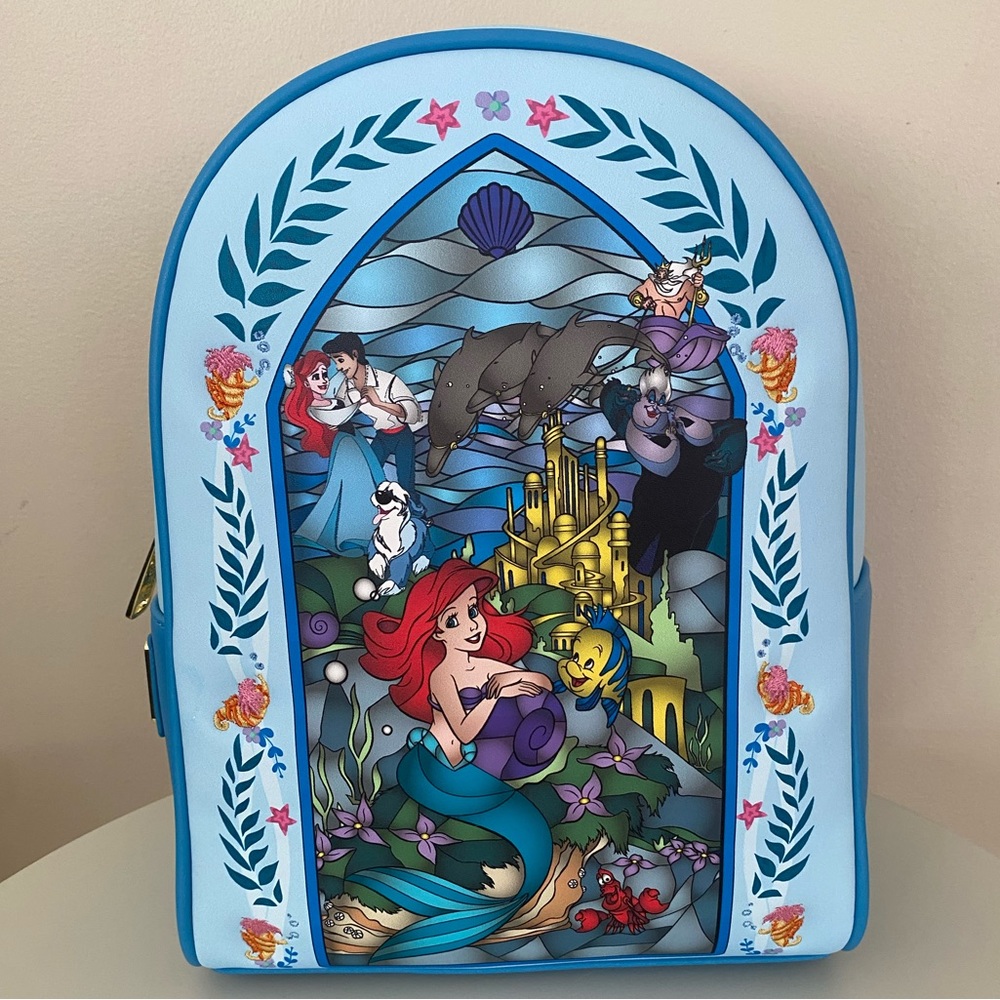 LOUNGEFLY Disney The Little Mermaid Stained Glass Mini Backpack